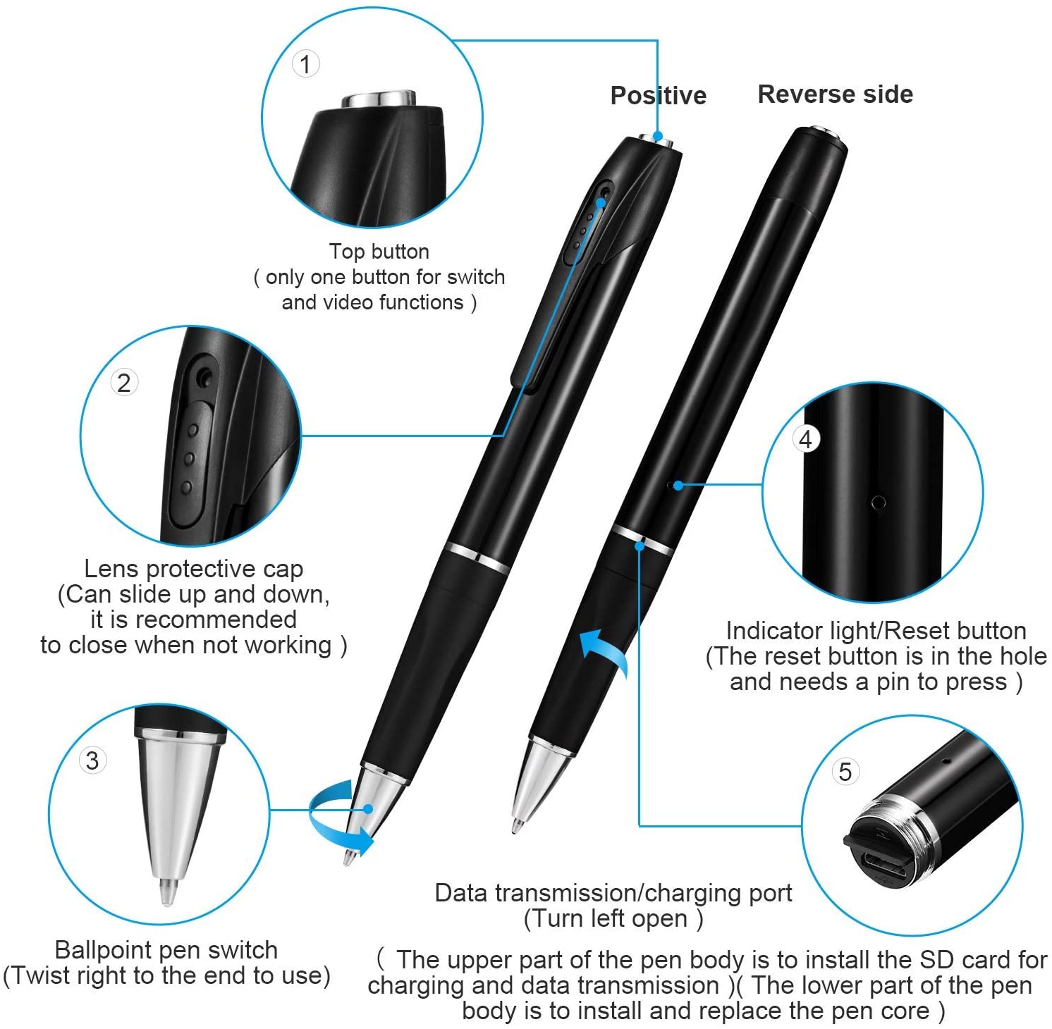 Hidden Spy Camera Pen Video Recorder - Image 2